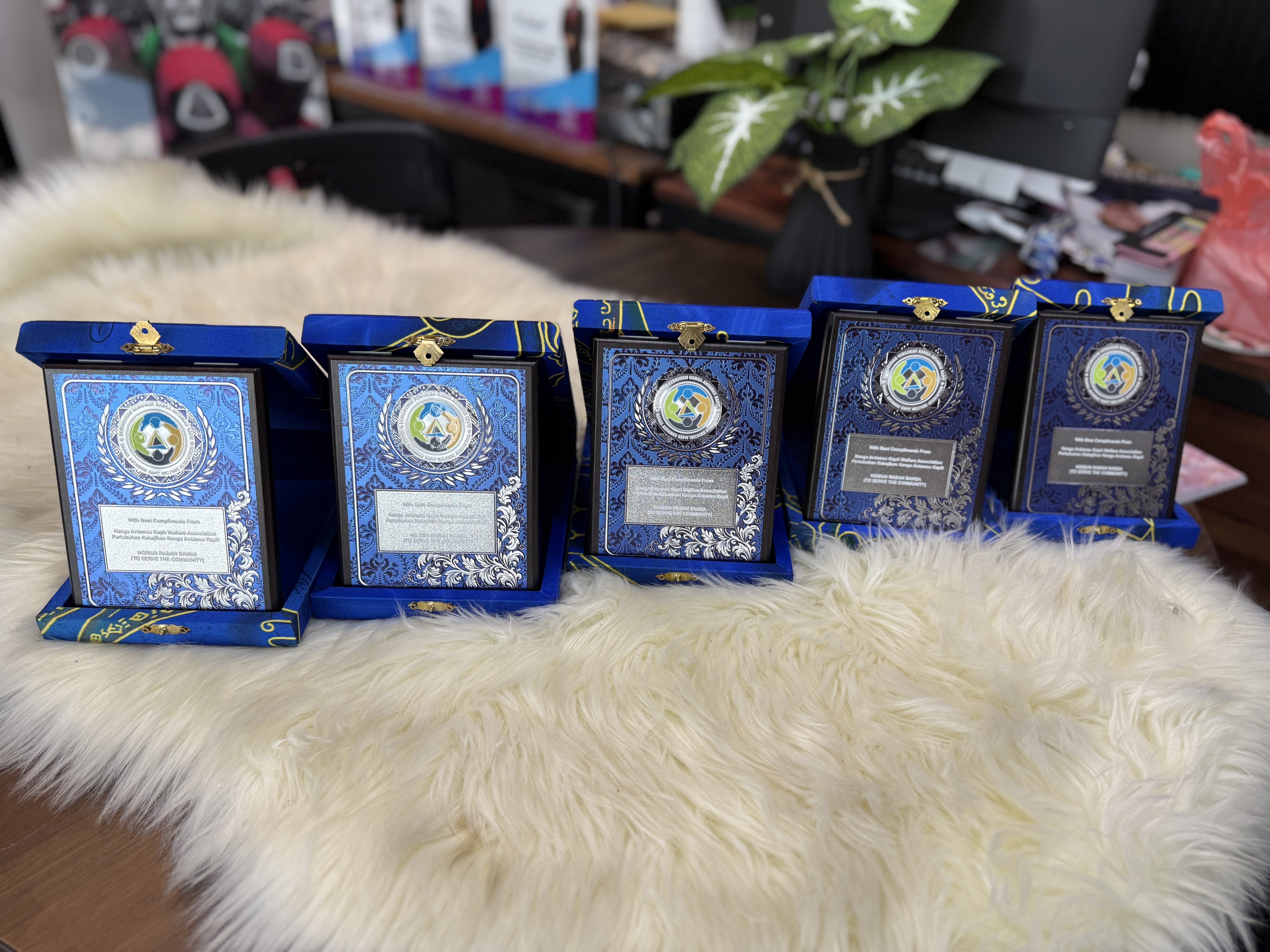 Custom plaque and presentation box collection