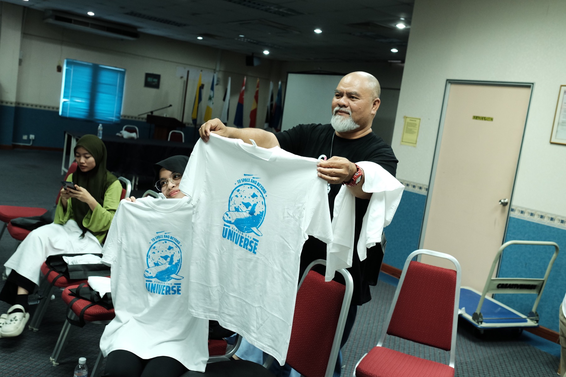 Completed printed T-shirts presented during the UiTM workshop